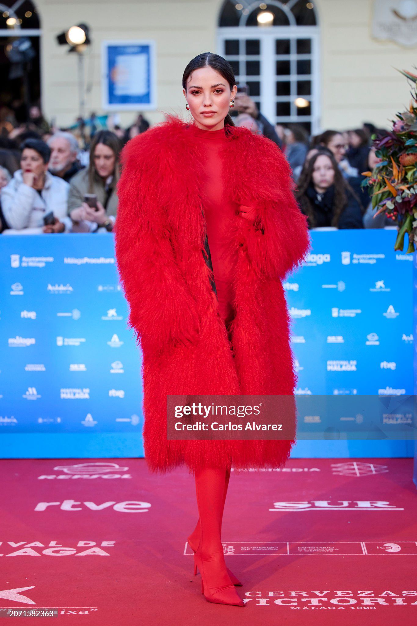 red feather woman coat
